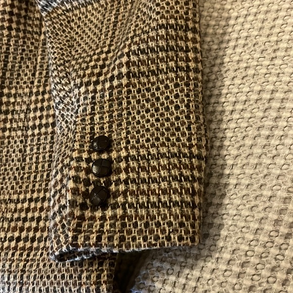 Brown Wool Plaid One Button Vintage Blazer By Georgia Sant’Angelo - Picture 12 of 13